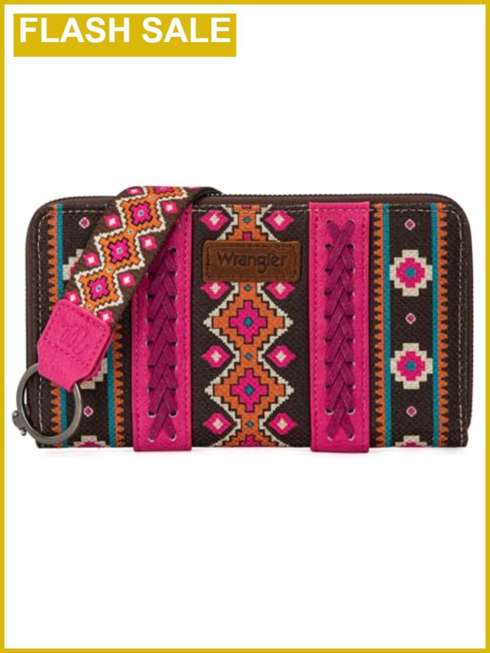 Faux Leather Wristlet Wallet Western Aztec Clutch with Credit Card Holder